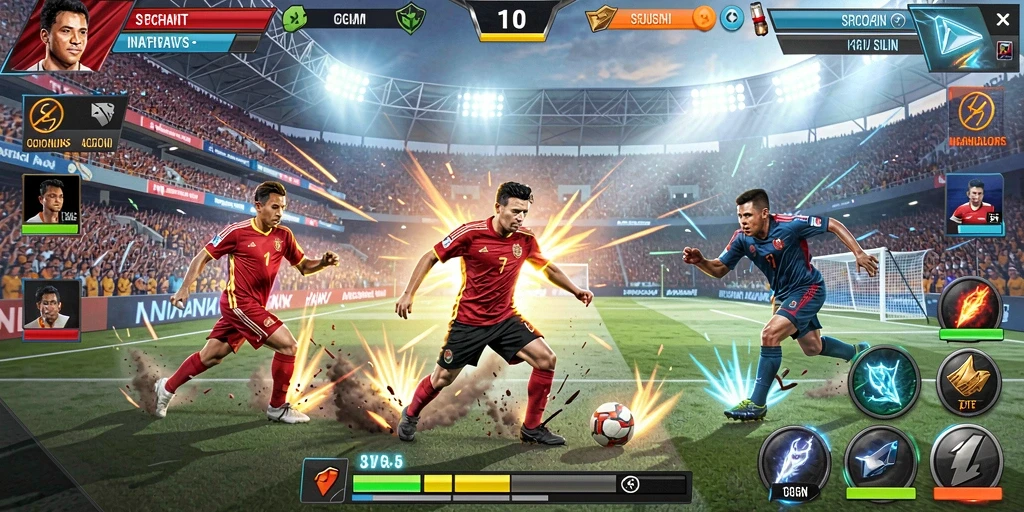 Screenshot menunjukkan mode multiplayer dengan pemain berkompetisi.