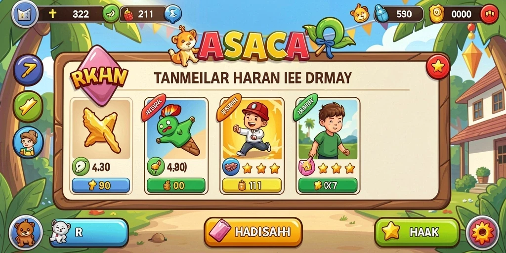 Beragam pilihan permainan yang dapat dipilih oleh pengguna.